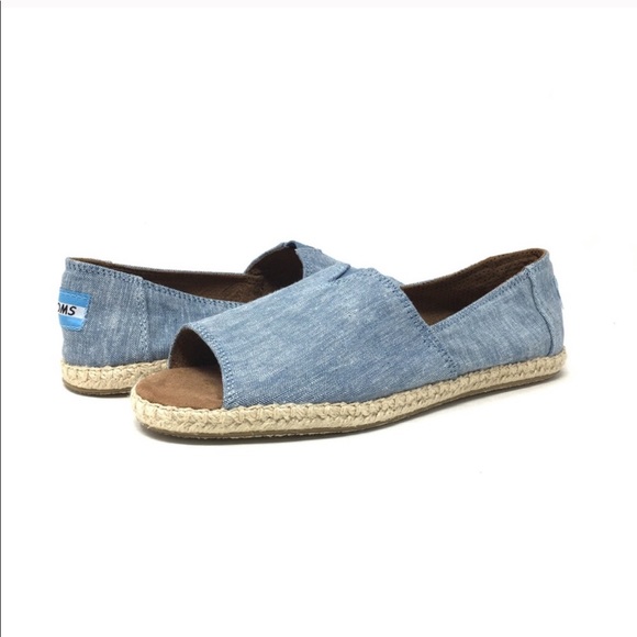Toms Shoes - NEW Toms open toe blue espadrille size 9W